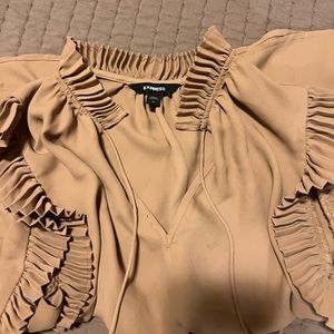 Express tan sleeveless ruffled top- size M